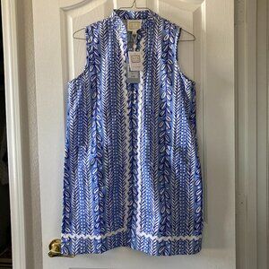 Sail To Sable Classic Blue and White Tunic Mini Dress | Size L | New with Tags